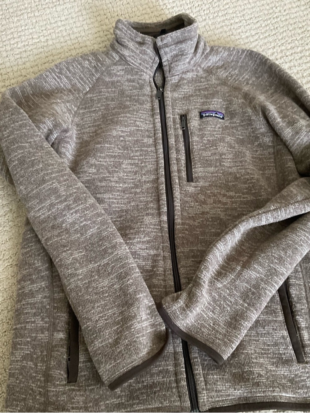 Patagonia Taupe/Brown Sherpa Fleece Pullover